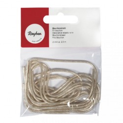 Sarma elastic decorativa, 2,0 mm o, argintiu, tab-bag 2,0 m