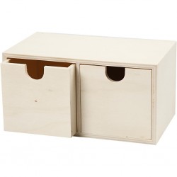 Dulap lemn natur, 2 sertare, 9,2x17,7 cm