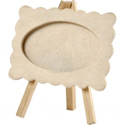 Rama foto lemn natur, pe sevalet, 13,2x11,5 cm