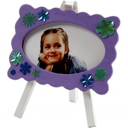 Rama foto lemn natur, pe sevalet, 13,2x11,5 cm