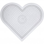 Placa margele calcat, inima, transparenta, 15 cm