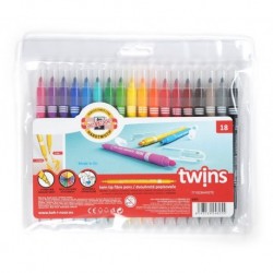 Carioca Koh-I-Noor, 2 capete, 18 culori Carioca Koh-I-Noor, 2 capete, 18 culori