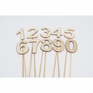 Cifre lemn pe bat,  CIFRA  0, cca.35cm