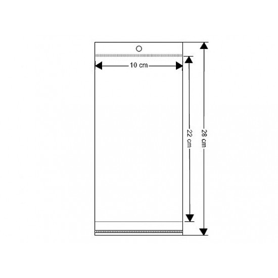 Pungi cu clapeta adeziva si agatatoare, 10x22 cm