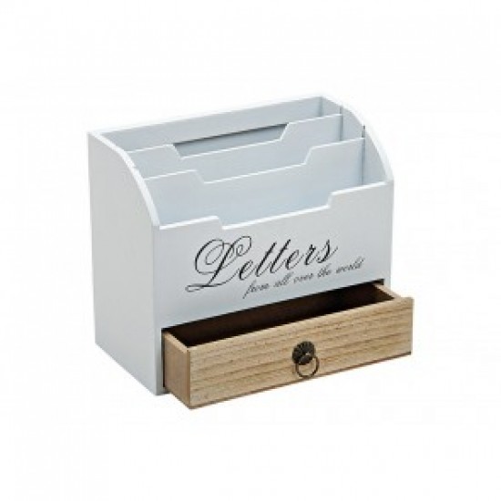 Cutiuta de scrisori cu sertar, din lemn