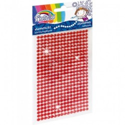 Strasuri autoadezive, 400 diamante rosii, ø4mm