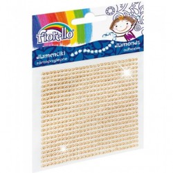 Strasuri autoadezive, 400 diamante galbene,  ø2mm