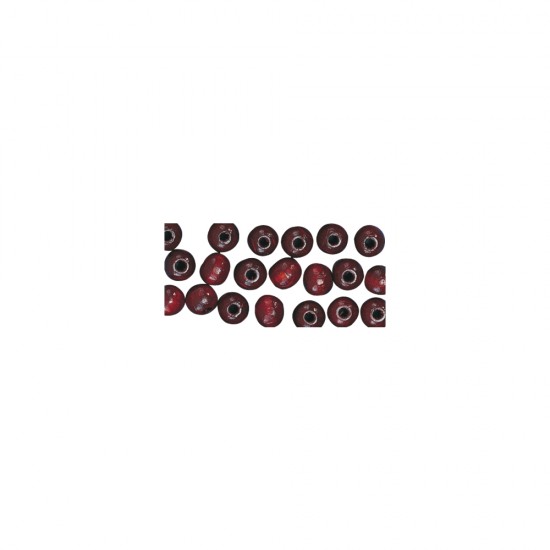 Margele Rayher din lemn, slefuite, 12 mm , maro roscat, 32 piese