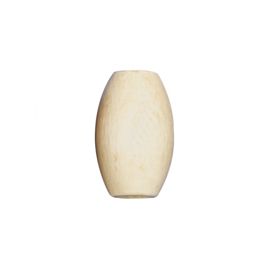 Margele Rayher din lemn in forma de maslina, slefuite, 22/32 mm, culoare natur, 10 mm orificiu, 5/set