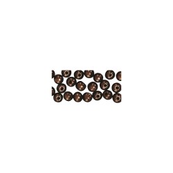 Margele Rayher cilindrice din lemn, slefuite, dimensiune 10/8 mm, culoare maro inchis, 39 piese
