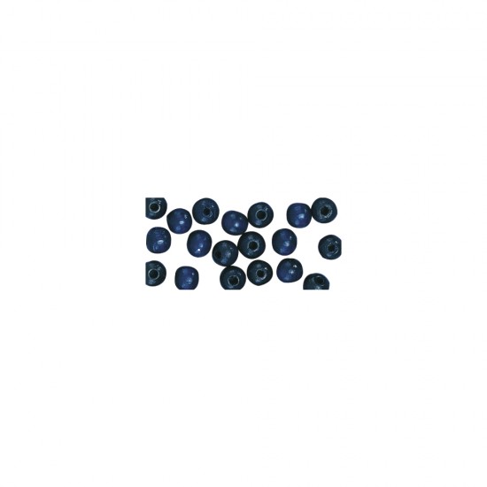Margele Rayher cilindrice din lemn, slefuite, dimensiune 10/8 mm, culoare albastru inchis, 39 piese