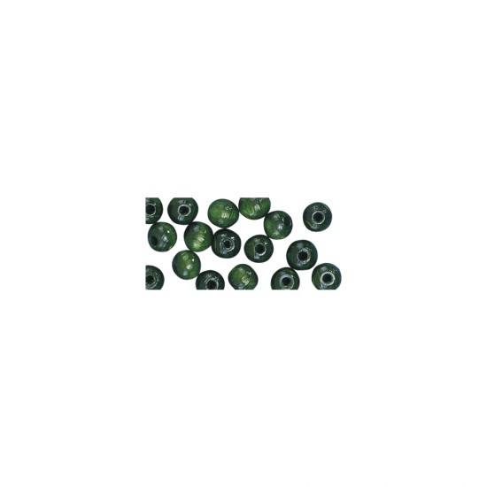 Margele Rayher cilindrice din lemn, slefuite, 10/8 mm, verde, 39 piese