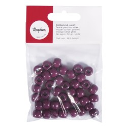 Margele Rayher cilindrice din lemn, slefuite, 10/8 mm, mov, 39 piese