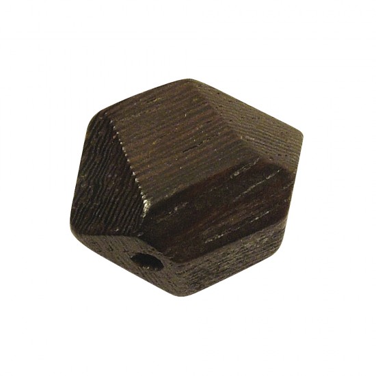 Margele Rayher din lemn: slefuite in forma de diamant, maro inchis, 12x17 mm, vrac