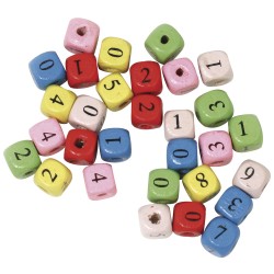 Margele zaruri lemn, mixte, 10x10 mm, 50g/set