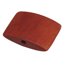 Margele Rayher din lemn Bayong, in forma de pernuta, portocaliu, 1,8x2,3 cm