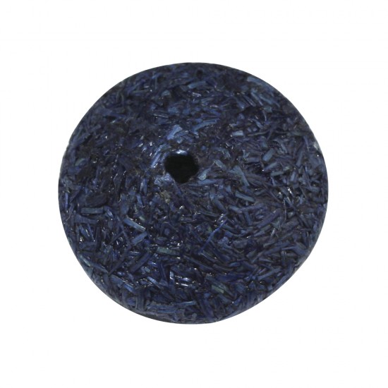 Margele Rayher din sticla Abaca, culoare albastru denim, 2 cm