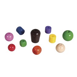 Margele Rayher din lemn culori diferite, 16-25 mm, cutie 1200 g