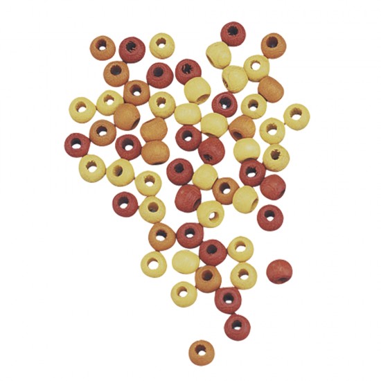 Margele Rayher din lemn, mate, 4 mm, nuante de galben,130 piese