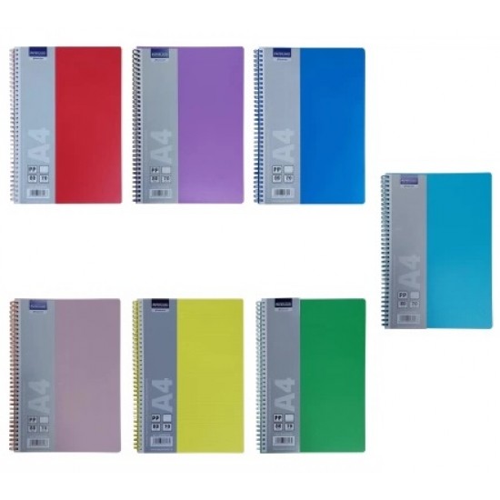 Caiet cu spirala A4, 80 file, dic,coperta plastic, PAPERLAND Caiet cu spirala A4, 80 file, dic,coperta plastic, PAPERLAND