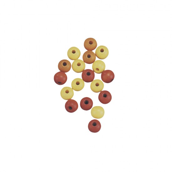 Margele Rayher din lemn, mate, 8 mm, nuante de galben, 65 piese