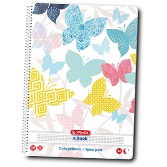 Caiet cu spira A4, 100 file, matematica, Enjoy Life, Herlitz