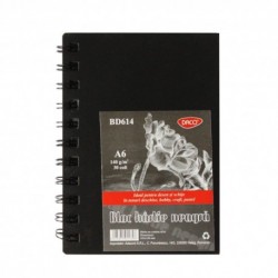 Bloc A6 hartie neagra, 30 file, 140 g/mp, DACO, BD614 Bloc A6 hartie neagra, 30 file, 140 g/mp, DACO, BD614