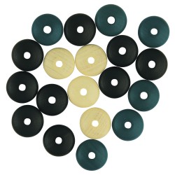 Margele Rayher din lemn, mate, 14 mm, nuante de galben,  18 piese