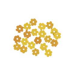 Flori din lemn Rayher, mate, 9 mm, nuante de galben, 30 piese