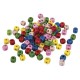 Margele Rayher cu numere din lemn,  10x10mm, mix colorat, 50g