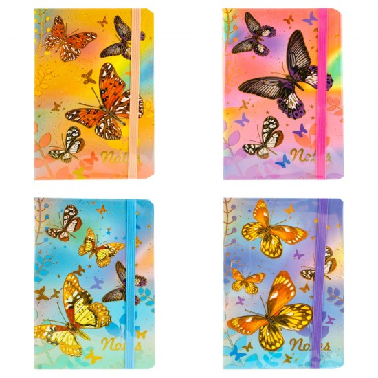Notes A5 Cu Elastic, 80 File, Butterfly 5703-7