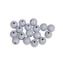 Margele Rayher din lemn FSC 100%, slefuite, 8mm gri deschis, tab-bag 82 pcs.