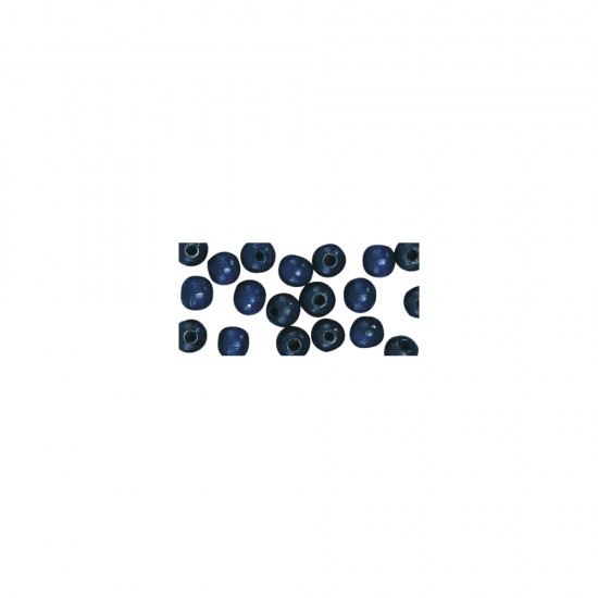 Margele Rayher din lemn FSC 100%, slefuite, 10mm albastru inchis,  52 piese