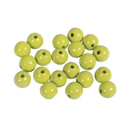 Margele Rayher din lemn FSC 100%, slefuite, 10mm galben, 52 piese