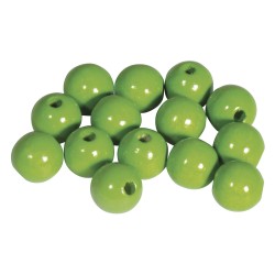 Margele Rayher din lemn FSC 100%, slefuite, 10mm verde mar, 52 piese