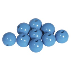 Margele Rayher din lemn FSC 100%, slefuite, 12mm albastru mediu, 32 piese