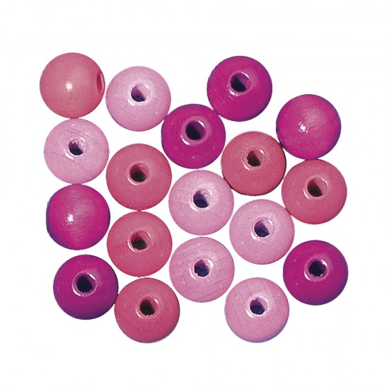 Margele Rayher din lemn mix FSC 100%, 4mm nuante de roz, slefuite,  150 piese