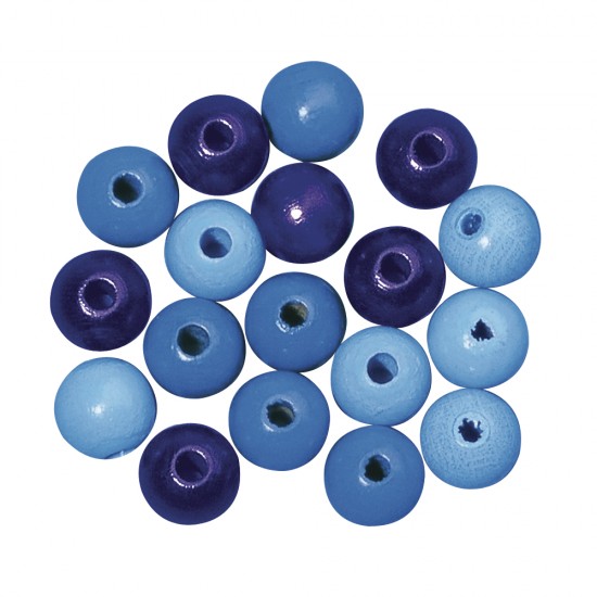 Margele Rayher din lemn mix FSC 100%, 4mm nuante de albastru, slefuite,  150 piese