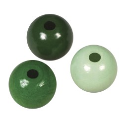 Margele Rayher din lemn, diametru 8 mm, nuante de verde, slefuite, 82 piese