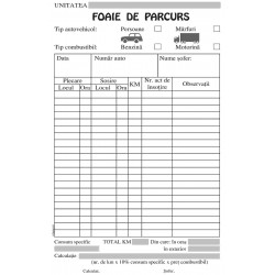 Foaie transport persoane A5, simpla, 100 file Foaie transport persoane A5, simpla, 100 file