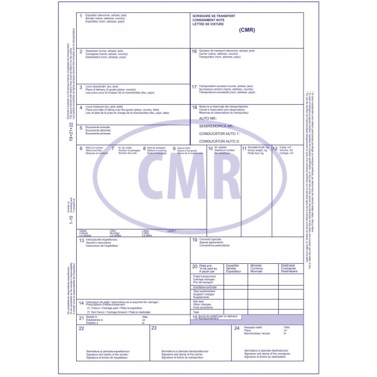 CMR, format A4, 3 exemplare, 99 file, 33 set/carnet