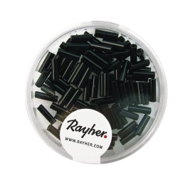 Margele Rayher din sticla, 7x2 mm, opace, negre,  15g