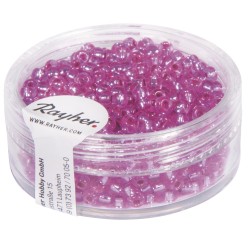 Margele de nisip-Rocailles, 2,6 mm , roz cu interior argintiu, 16 g   NU se spala