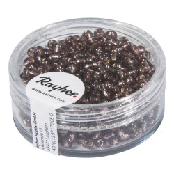 Margele de nisip-Rocailles, 2,6 mm , purple cu interior argintiu, 16 g