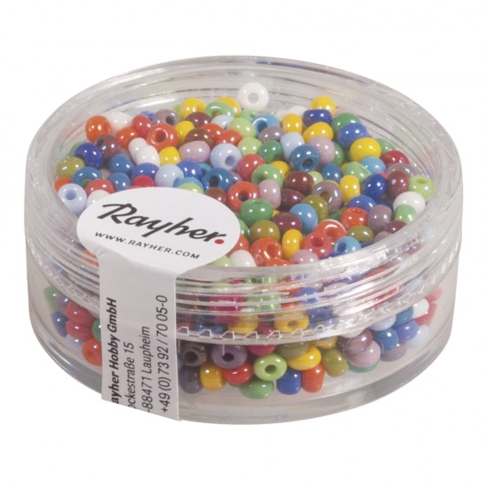 Margele de nisip-Rocailles, 2,6 mm , opace, diverse culori, 17g