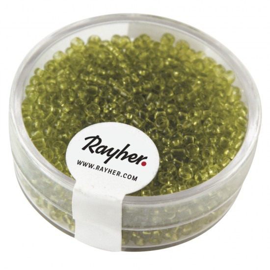 Margele de nisip-Rocailles, 2 mm , transparente, verde deschis,17g