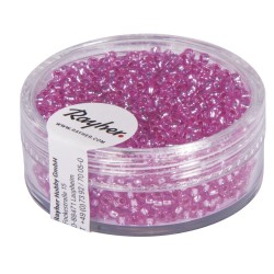 Margele de nisip-Rocailles, 2 mm , roz cu interior argintiu,17g, nu se spala
