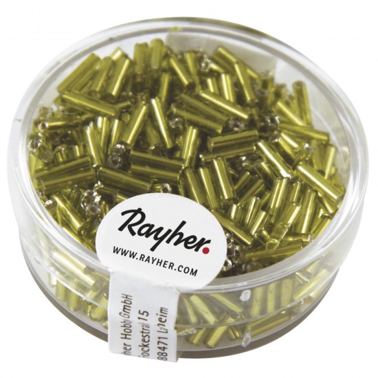 Margele Rayher din sticla, 7/2 mm, verde deschis cu intrare argintie,  15g