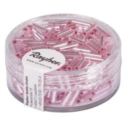 Margele Rayher din sticla, 7/2 mm, roz deschis cu intrare argintie,  15g