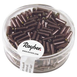 Margele Rayher din sticla, 7/2 mm, purple cu intrare argintie,  15g